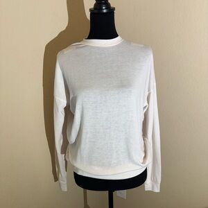 Alo White Long Sleeve Sweater